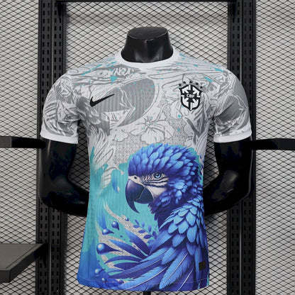 Men's Brazil 2025/26 White Parrot Edition Jersey Player Version