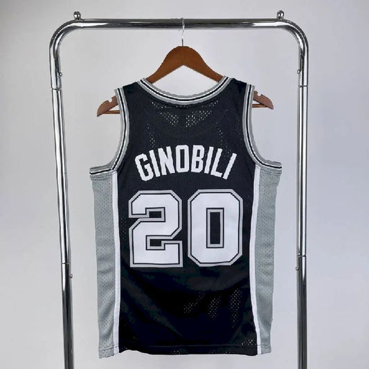Men’s M&N 2002/03 Manu Gin bili Black Retro Jersey