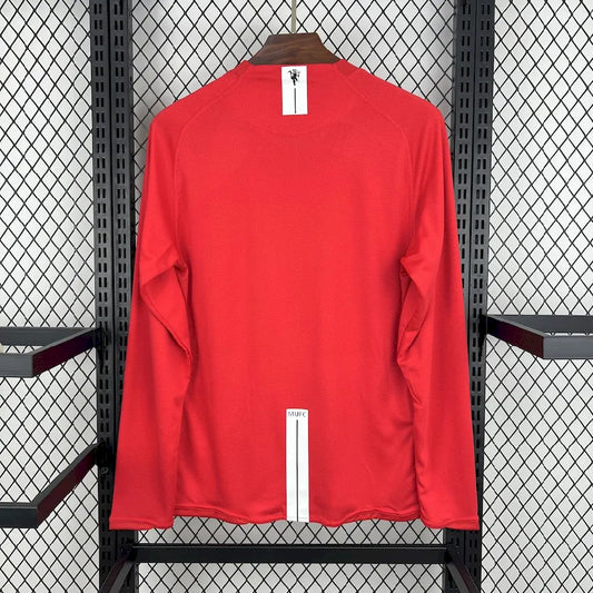 Manchester United 2007/08 Home UCL Long Sleeves Retro Jersey