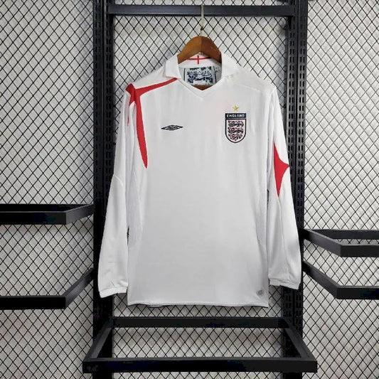 Camisa retrô de mangas compridas da Inglaterra 2005 Home
