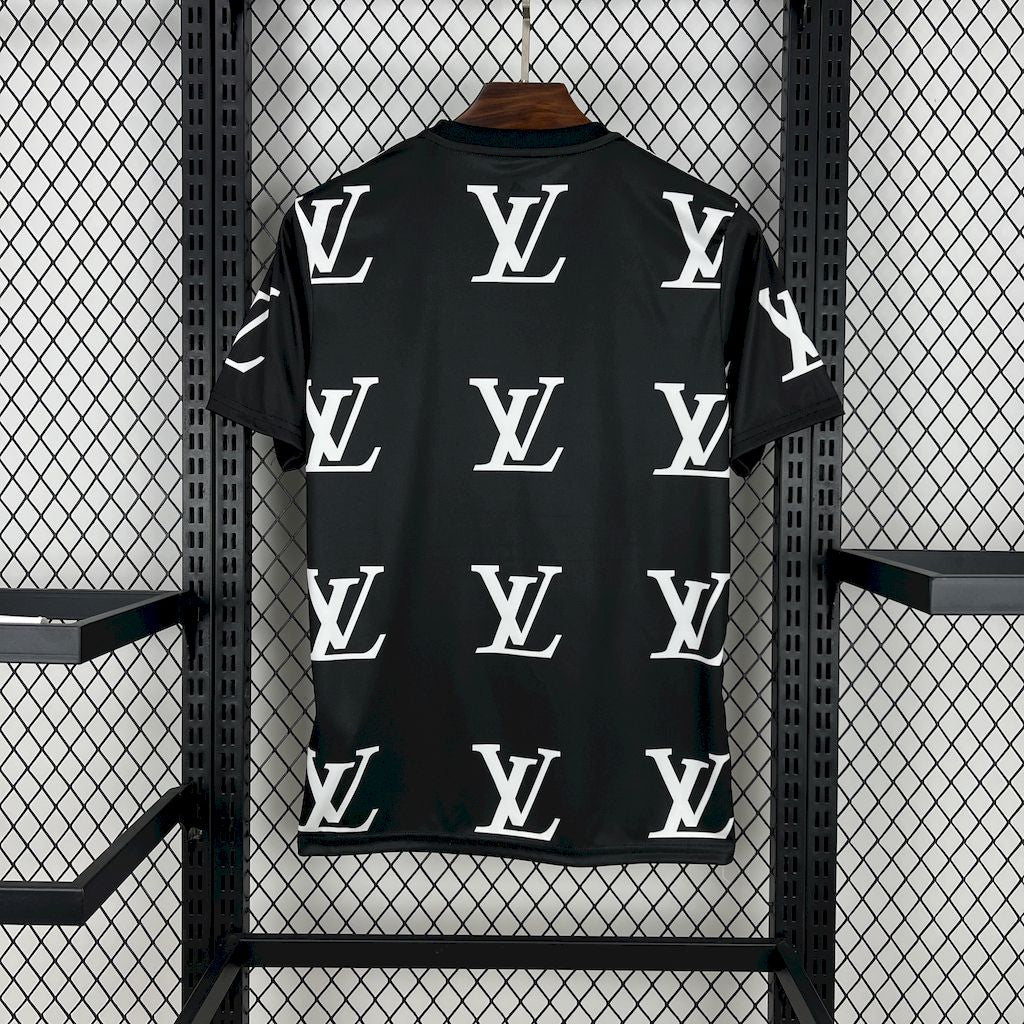 Camisa Louis Vuitton Joint Edition Preta do Real Madrid 2025/26