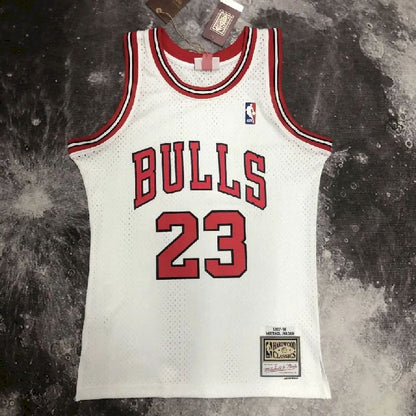 Camisa masculina M&amp;N 1998 Michael Jordan branca retrô