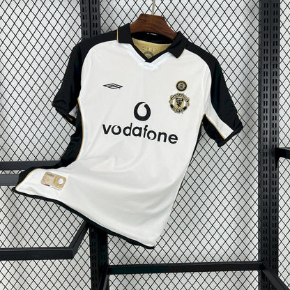 Camisa reversível do Manchester United Centenary 2001/02, reserva e terceira camisa retrô