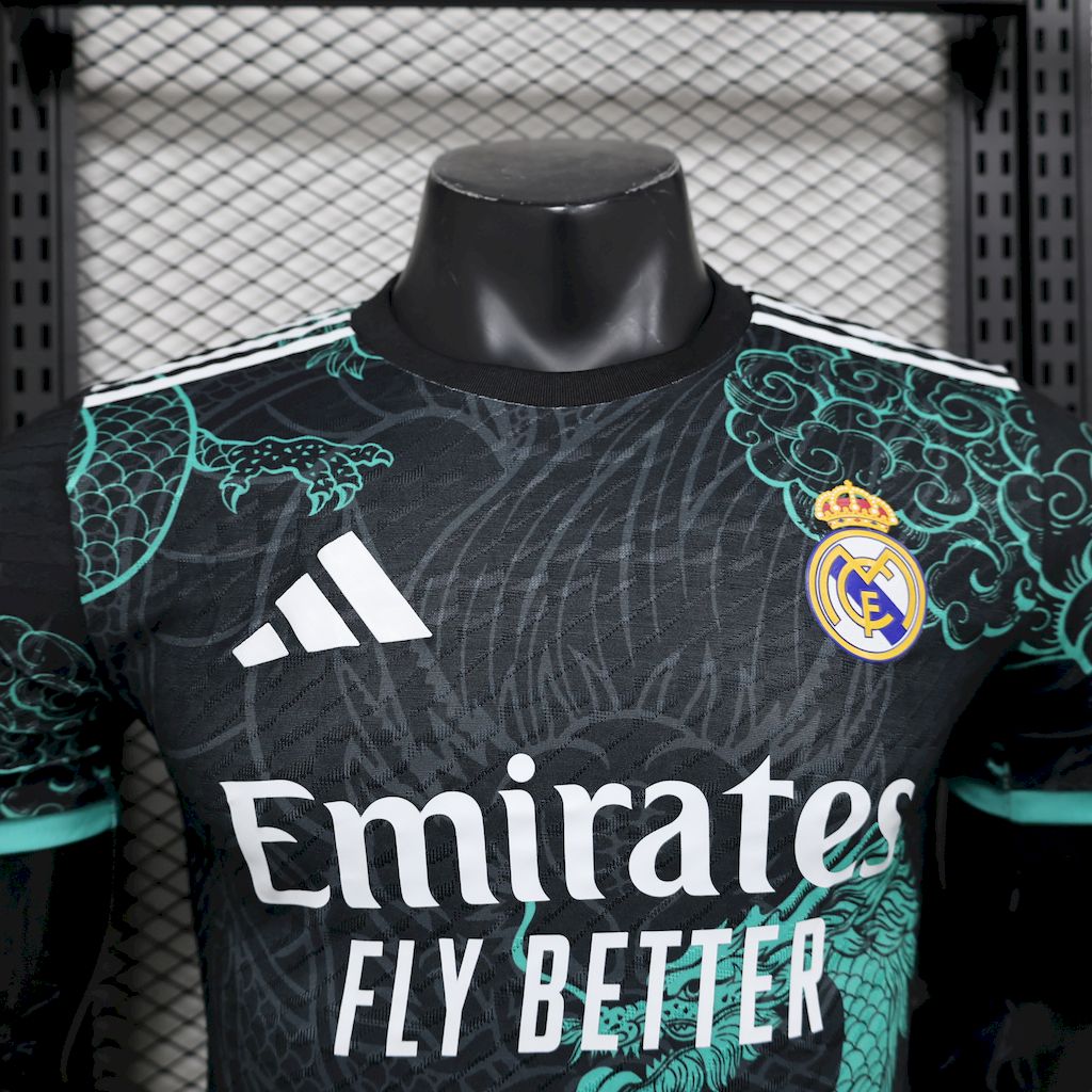 Maillot Real Madrid 2025/26 Noir Vert Dragon Edition Version Joueur
