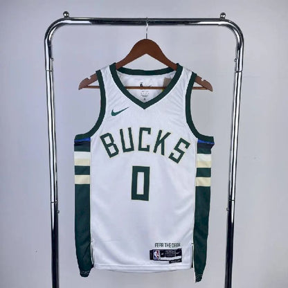 Camisa branca masculina Damian Lillard 2023, time titular