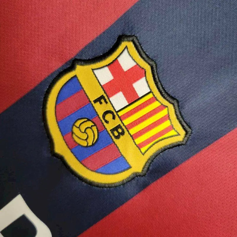 Camisa e shorts retrô infantil do Barcelona 2014/15