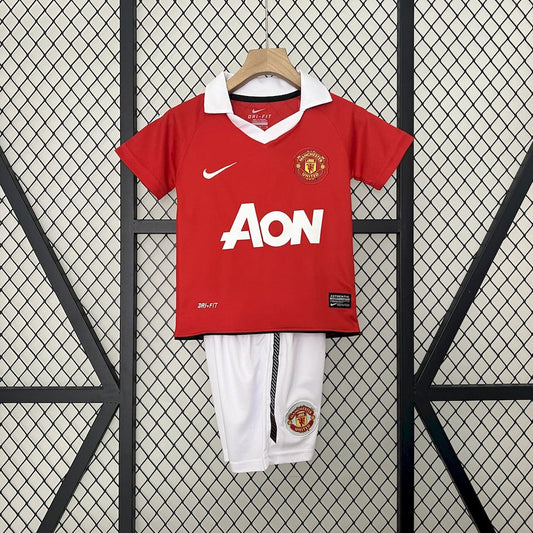 Manchester United 2010/11 Home Kids Retro Jersey And Shorts
