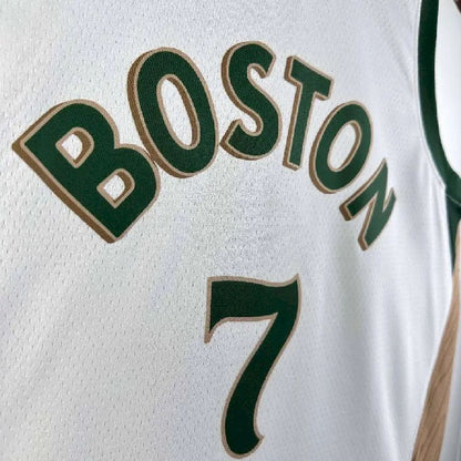Camisa Jaylen Brown Branca Masculina 2024 – Edição Cidade