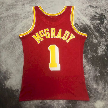 Camisa Masculina M&amp;N 2004/05 Tracy Mcgrady Vermelha Retro