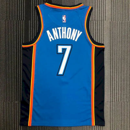 Camisa masculina Carmelo Anthony Swingman azul – Edição Icon