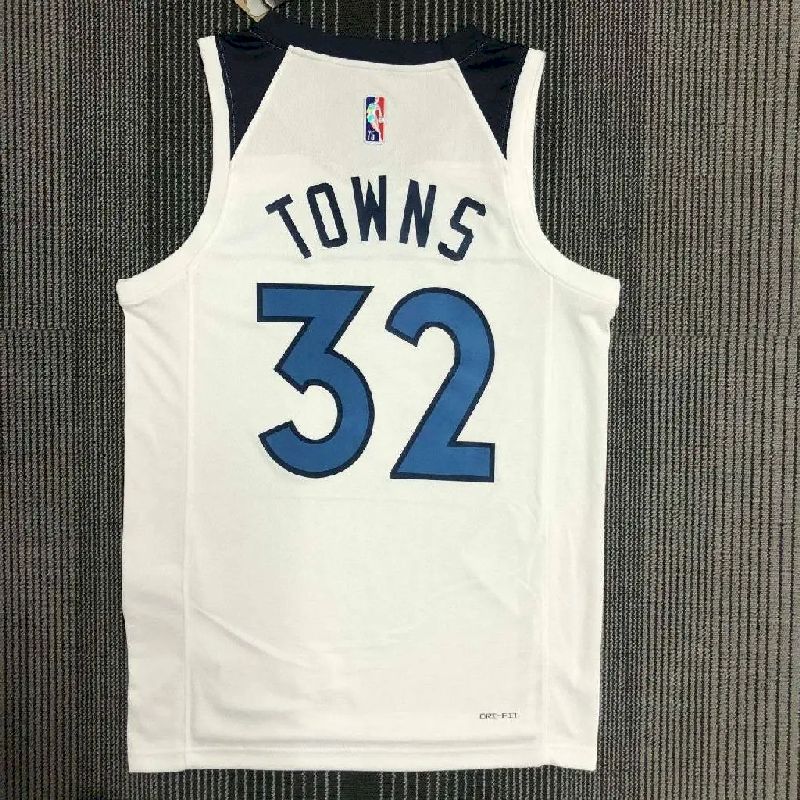 Camisa masculina Karl-Anthony Towns branca – Edição de 75º aniversário