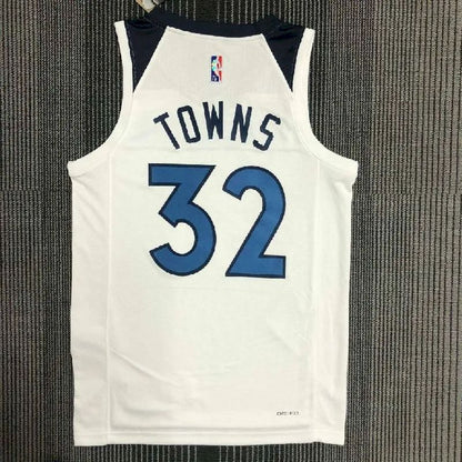 Camisa masculina Karl-Anthony Towns branca – Edição de 75º aniversário