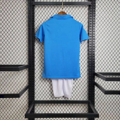 Camisa e shorts retrô infantil do Napoli 1987/88