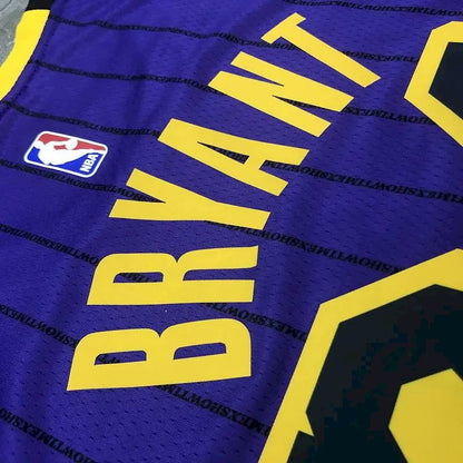 Camisa masculina Kobe Bryant 2018-19 roxa Swingman versão jogador – Edição City