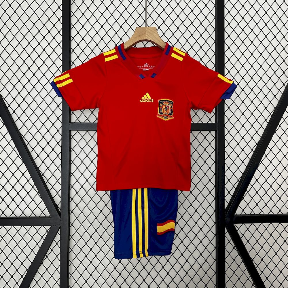 Camisa e shorts retrô infantil da Espanha 2010