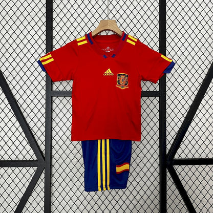 Camisa e shorts retrô infantil da Espanha 2010