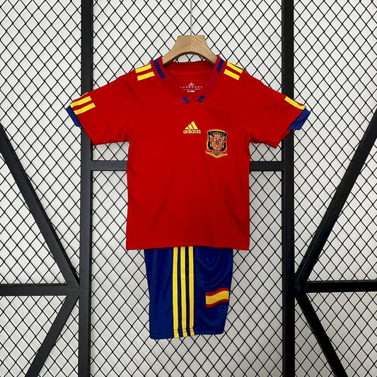 Camisa e shorts retrô infantil da Espanha 2010
