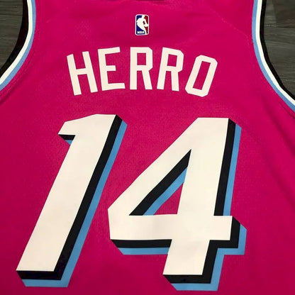 Camisa Tyler Herro Masculina Rosa Versão Jogador – Edição Clássica Retro