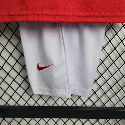 Camisa e shorts retrô infantil do Arsenal 2002/04