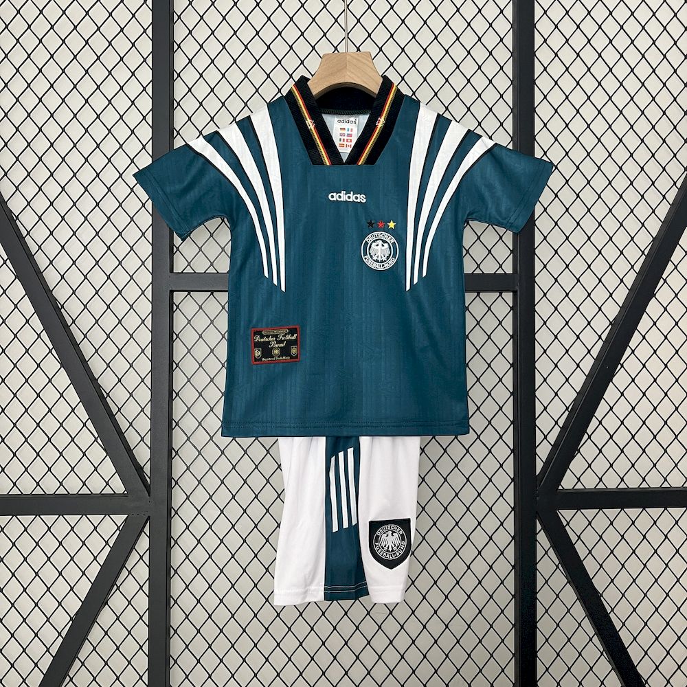 Camisa e shorts retrô infantil reserva da Alemanha 1996