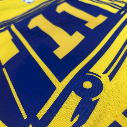 Camisa amarela masculina Klay Thompson versão jogador – The City Classic Edition