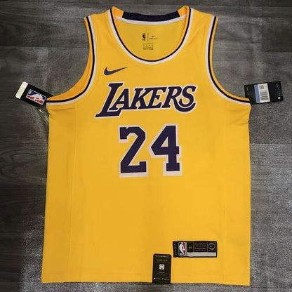 Camisa amarela masculina Kobe Bryant versão jogador – Edição clássica retrô