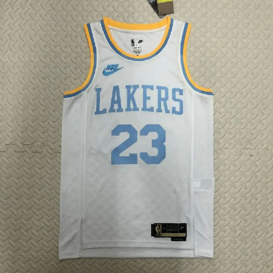 Camisa masculina LeBron James White retrô