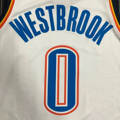 Camisa masculina branca Swingman Russell Westbrook – Edição Associação