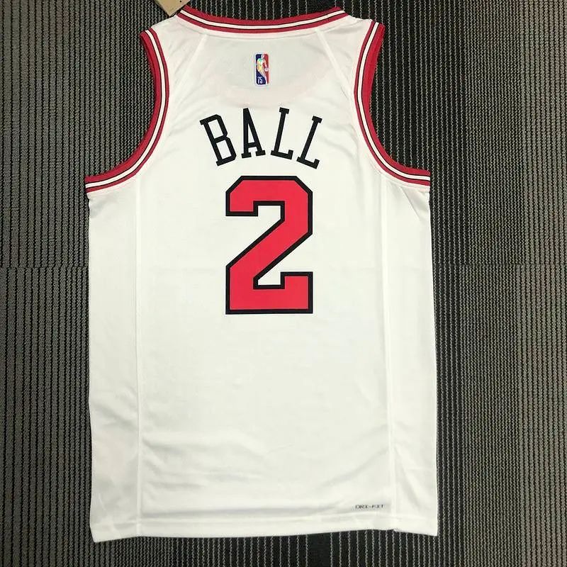 Camisa masculina Lonzo Ball branca da equipe – edição de 75º aniversário