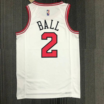 Camisa masculina Lonzo Ball branca da equipe – edição de 75º aniversário
