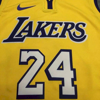 Camisa amarela masculina Kobe Bryant versão jogador – Edição clássica retrô