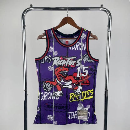 Camisa masculina M&amp;N 1998/99 Vince Carter roxa retrô