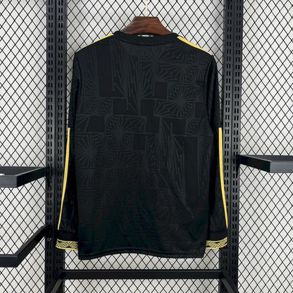 Men's Mexico 2025/26 Gold- Black Long Sleeve Jersey