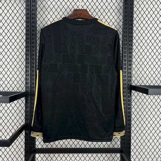 Men's Mexico 2025/26 Gold- Black Long Sleeve Jersey