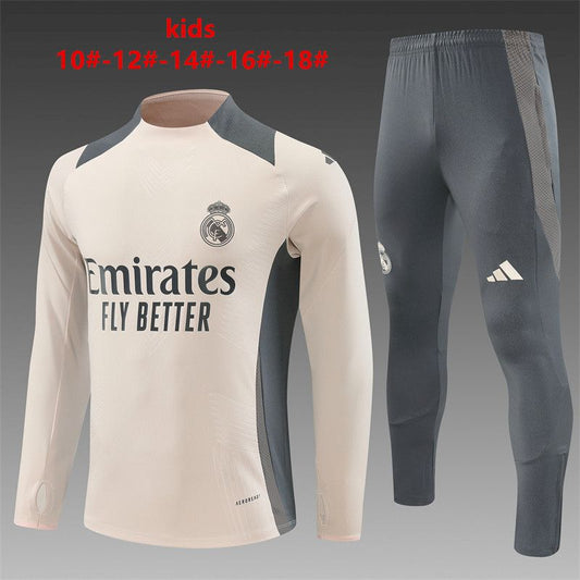 Suéter e calça infantil com zíper médio do Real Madrid 2024/25 14001
