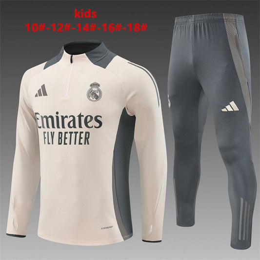 Suéter e calça infantil com zíper médio do Real Madrid 2024/25 14001