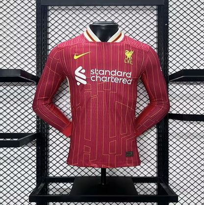 Men's Liverpool 2024/25 Home Long Sleeves Jersey Player Version