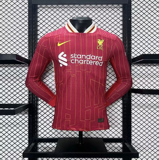 Men's Liverpool 2024/25 Home Long Sleeves Jersey Player Version