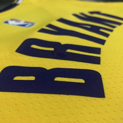 Camisa amarela masculina Kobe Bryant versão jogador – Edição clássica retrô