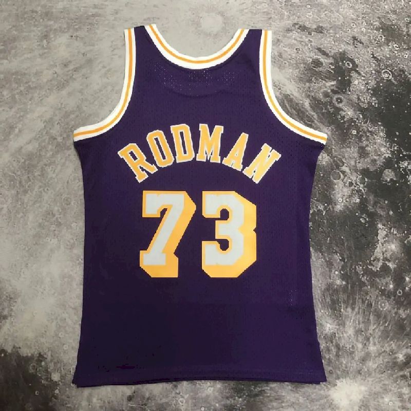 Camisa masculina M&amp;N 98/99 Dennis Rodman roxa retrô
