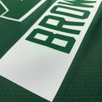 Camisa masculina Jaylen Brown Green Team – Edição City de 75º aniversário
