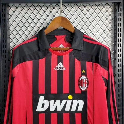 Camisa retrô de mangas compridas do AC Milan 2007/08 Home