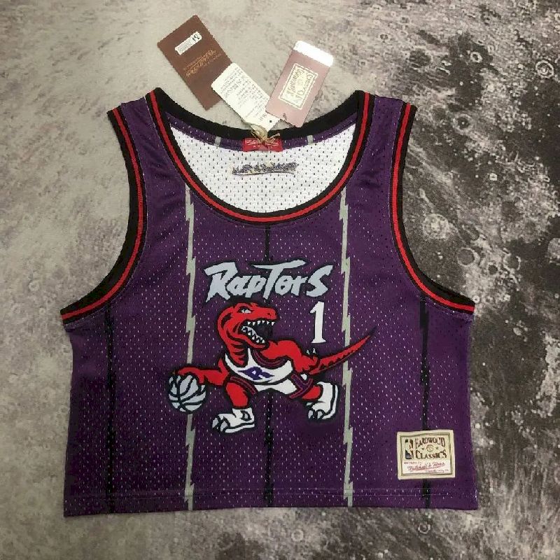 Camisa M&amp;N Tracy McGrady Roxa Retro Feminina