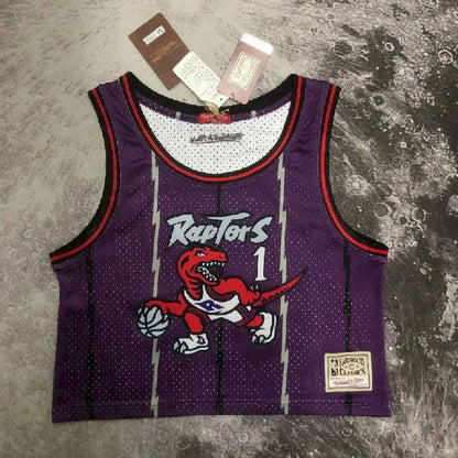 Camisa M&amp;N Tracy McGrady Roxa Retro Feminina