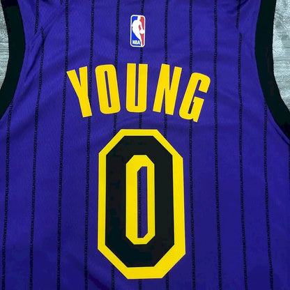 Camisa masculina Nick Young 2018-19 roxa Swingman versão jogador – Edição City