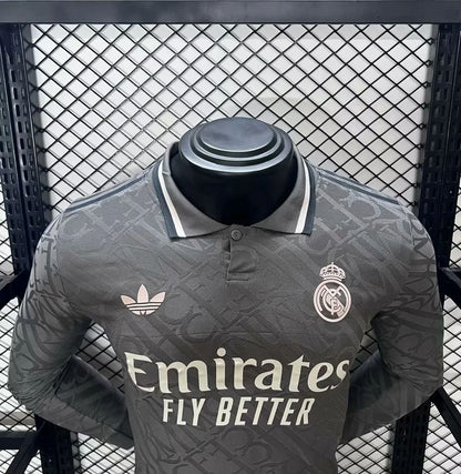 Camisa reserva do Real Madrid 2024/25, manga comprida, versão jogador