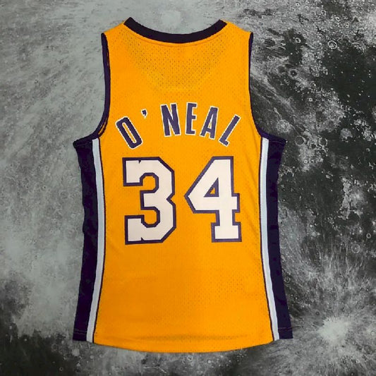 Men’s M&N 99/00 Shaquille O’Neal Yellow Retro Jersey