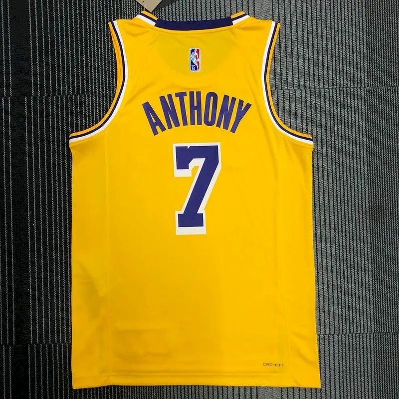 Camisa amarela masculina Carmelo Anthony Team – Edição de 75º aniversário