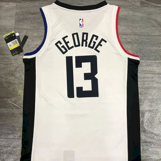 Men’s Paul George 2020-21 White Swingman Player Version Jersey – City Edition