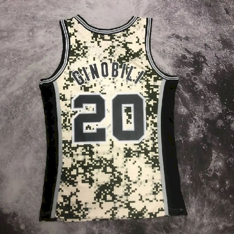 Camisa retrô masculina M&amp;N 2013/14 Manu Gin bili